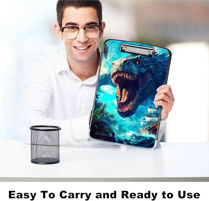 Ocean Dragon A4 Clipboard with Storage Pen Holder, Clipboards Organizer Nursing Clipboard Foldable File Folder Plastic Clipboard Folio Clip Board for Office Students Classroom Doctor
