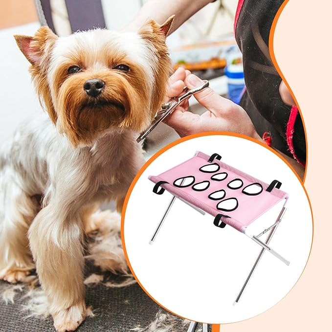 Pet Grooming Hammock Harness with Mesh Material for Bathing Nail Trimming Restraint and Grooming Stand Suitable for Cats Small Dogs Grooming Home Use, Pink
