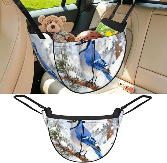 Blue Jay Car Seat Organizer-Backseat Storage Bag for Travel | Waterproof Durable. Holds Snacks Gear Essentials. Fits Most Cars.