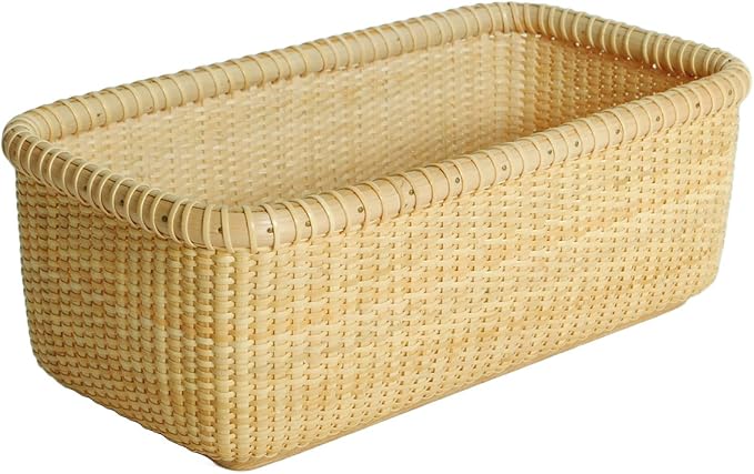 Basket Natural Rattan Wooden Storage Box -Cane-on-cane weave Nantucket Basket– Cabinet and Shelf Basket Organizer with - Multi-Purpose Organizer | Cane-on-cane weave, Nantucket Basket, Cabinet and Shelf Organizer, Multi-Purpose Organizer