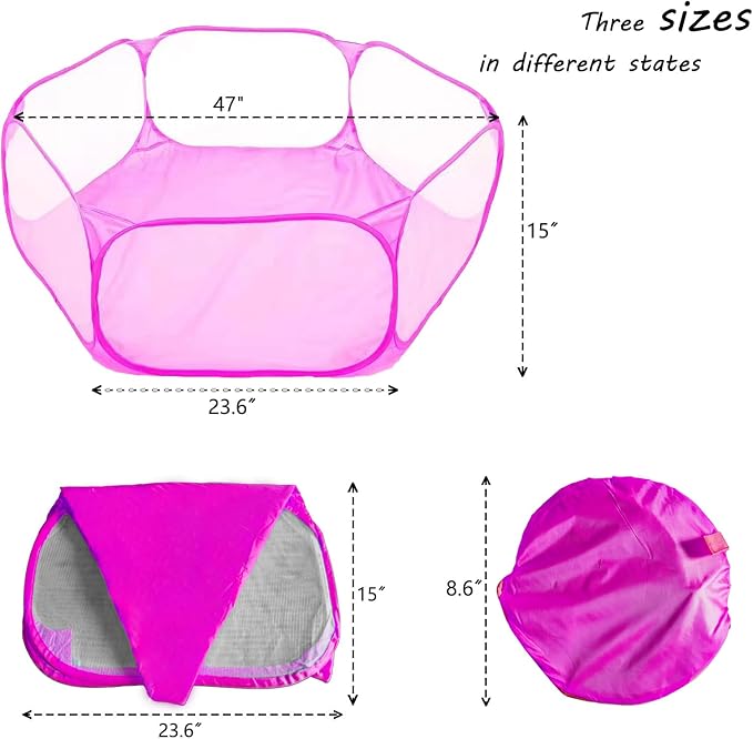 Small Animals Playpen, Portable Pop-up Open Interactive Pet Tent, Indoor Outdoor Fence for Rabbits, Guinea Pig, Hamster, Chinchillas, Kittens, Puppies