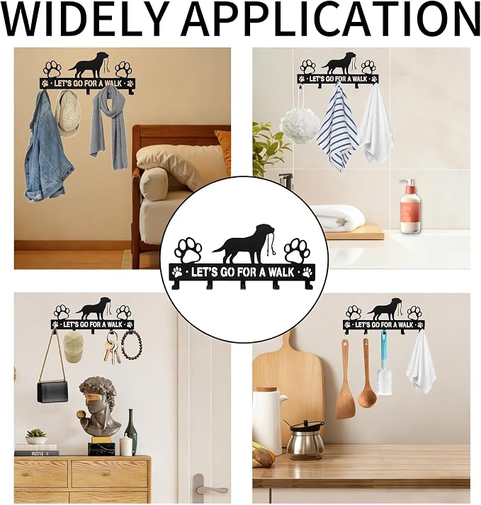 Personalized Dog-Themed Wall-Mounted Metal Key Holder, Suitable for Home Entryways, Living Rooms, Bedrooms, Kitchens, Bathrooms, Gardens and More