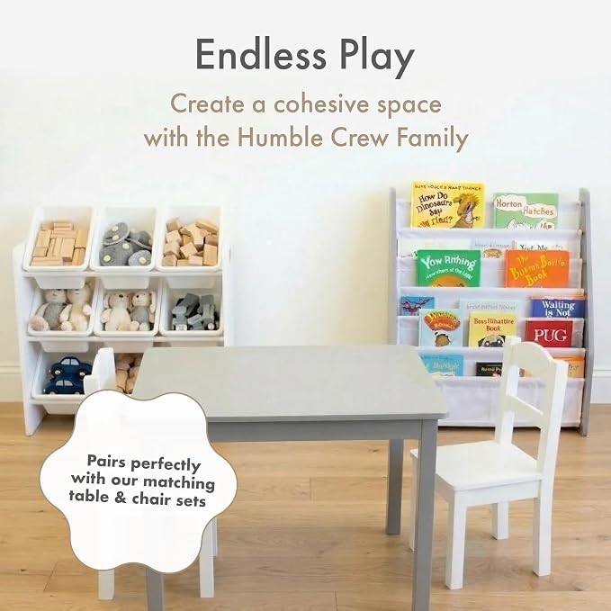 Humble Crew Kids Toy Organizer with 9 Bins, 3 Tier Storage for Playroom | Sturdy wood and steel toddler shelf, removable BPA-free containers, wall anchor anti-tip safety kit for bedroom or classroom