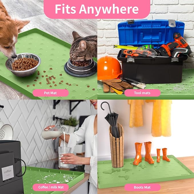 Sdpeia Under Sink Mat 31"×22" Waterproof Silicone Cabinet Liner & Sink Protector for Kitchen & Bathroom, Multi-Purpose Organizers Tray for Pets, Laundry, Cat Litter Mat