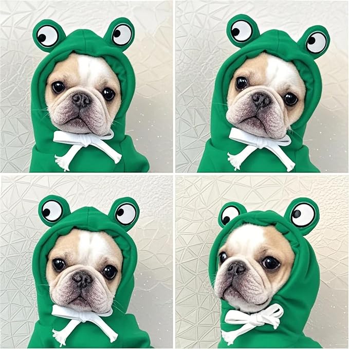 Pet Clothing Dog Transformation Shaped Hoodie (Frog,XL) | Autumn and Winter Warm Small Large Dog Method Dou Cat Clothes For French Bulldog Chihuahua Pug Boston Terrier Dachshund