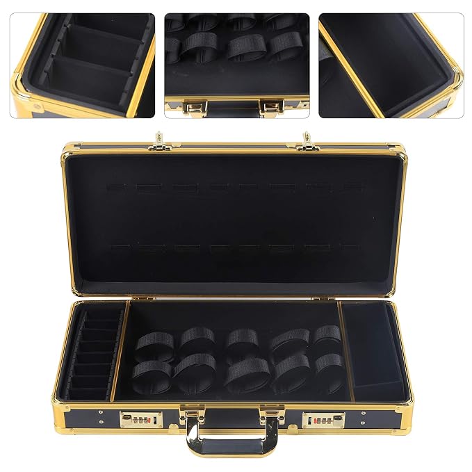 CNCEST Beauty Salon Barber Case,Hair Stylist Tool Kits Organizer,Professional Barber Travel Carry Case for Hair Scissors Tools Hair Stylist Pet Groome,Barber Carrying Case with Code Lock
