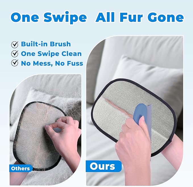 GRENTY 2 PCS Pet Hair Removal Glove for Dogs & Cats, Upgraded Five-Finger Electrostatic Pet Hair Remover, Pet Hair Removal Tool for Clothing, Carpets, Sofa Gaps, and Car Seat