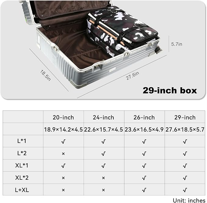 TABITORA Portable Hanging Travel Shelves Bag Packing Cube Organizer Suitcase Storage Large Capacity