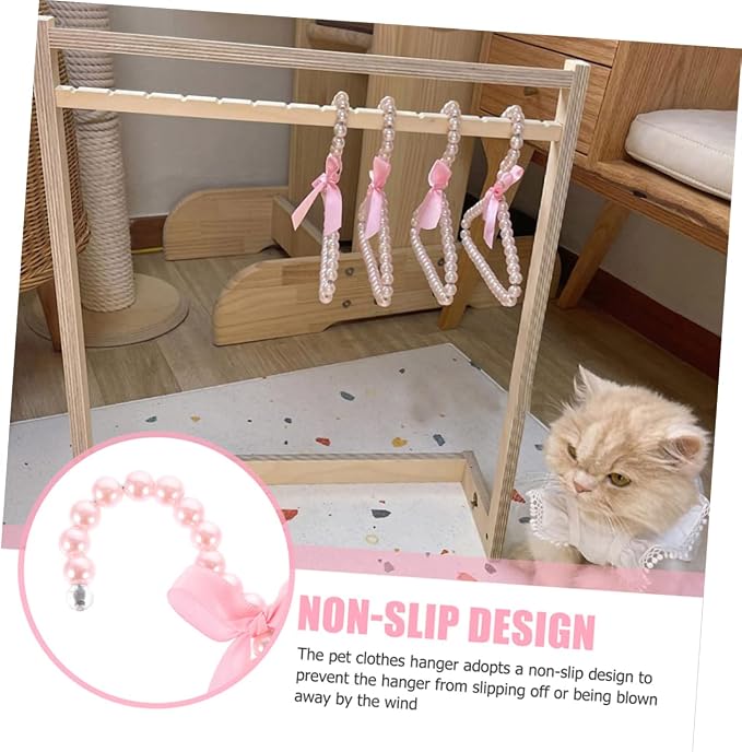 Mini Hanger for Pet Clothing Pearl Hanger Decorative for Dog Portable Pet Garment Rack