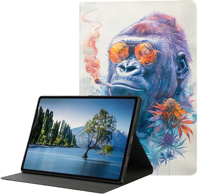 for Samsung Galaxy Tab S6 10.5" Tablet Case(Model SM-T860/T865/T867) 2019 Release,Premium Leather Folio Stand Auto Wake/Sleep,Multiple Viewing Stand,Cool Orangutan