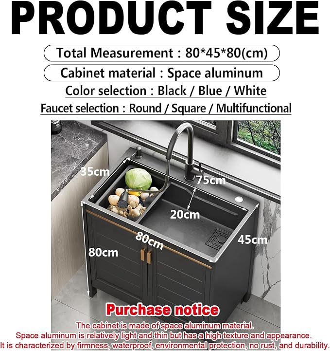 1 Compartment Freestanding Utility Sink with Cabinet, Commercial Grade Stainless Steel Laundry & Pet Wash Station, Heavy Duty Industrial Sink for Garage Kitchen Bar Cleaning Room