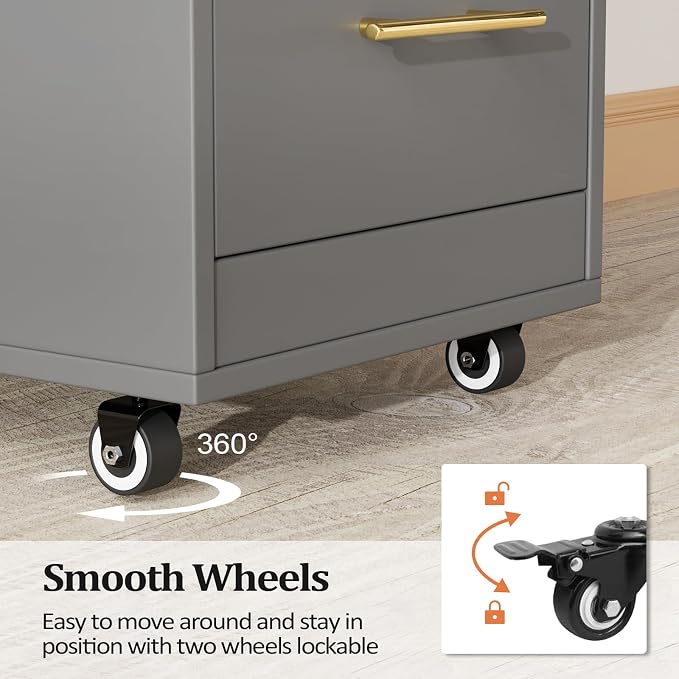 Salon Trolley Cart with Wheels, 3-Drawer Rolling Hair Styling Station, Mobile Beauty Trolley with Hot Tools Holder, Storage for Salon, Barbershop, Spa & Tattoo, Grey