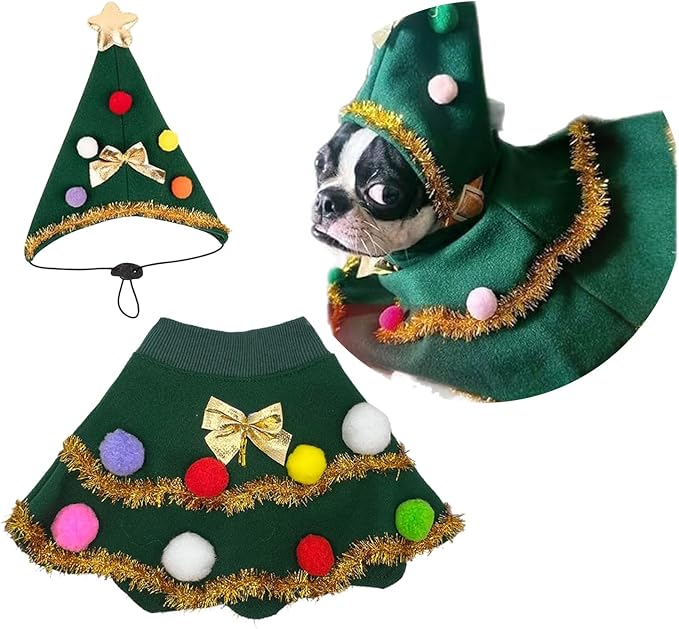 Christmas Pet Outfit，Custom Fit Holiday Clothes for Dogs & Cats,Soft, Comfortable & Festive Apparel,Perfect for Holiday Photos & Parties– Size S fits Pets Weighing 3–5 lbs