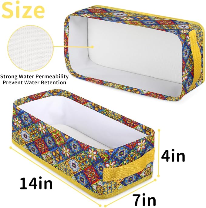 Mandragora Colorful Flowers Bathroom Storage Basket, Foldable with Handle Open Countertop Paper Towel Decorative Box, Toilet Tank Top Shelf Baskets for Home Closet Bedroom Living Room Office