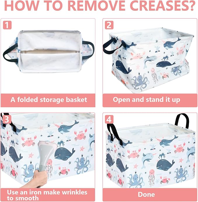 MAIZMZ Cute Storage Basket Gifts Basket Toys Organizer Waterproof Kids Hamper Nursery Bins Women Storage Cube for Home/Dorm/Kitchen/Pet/Office/Closet/Shelf/Room Decor