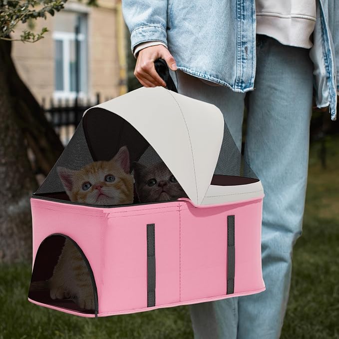 Magshion 3-in-1 Foldable Pet Stroller for Small to Medium Dogs and Cats | Dog Travel Jogger with Detachable Carrier, Cup Holder & Storage Basket, For Small/Medium Dogs & Cats Up to 33 lbs