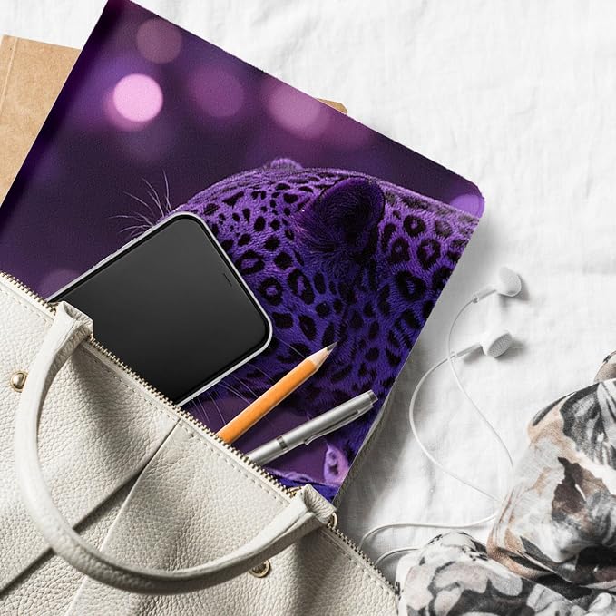 for Microsoft Surface Pro 8-13" 2021 Tablet Case,Auto Wake/Sleep,Adjustable Stand Protective Cover - Purple Leopard Rose