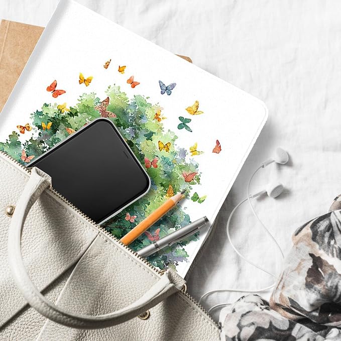 for Microsoft Surface Pro 8-13" 2021 Tablet Case,Auto Wake/Sleep,Adjustable Stand Protective Cover - Watercolor Butterfly Tree