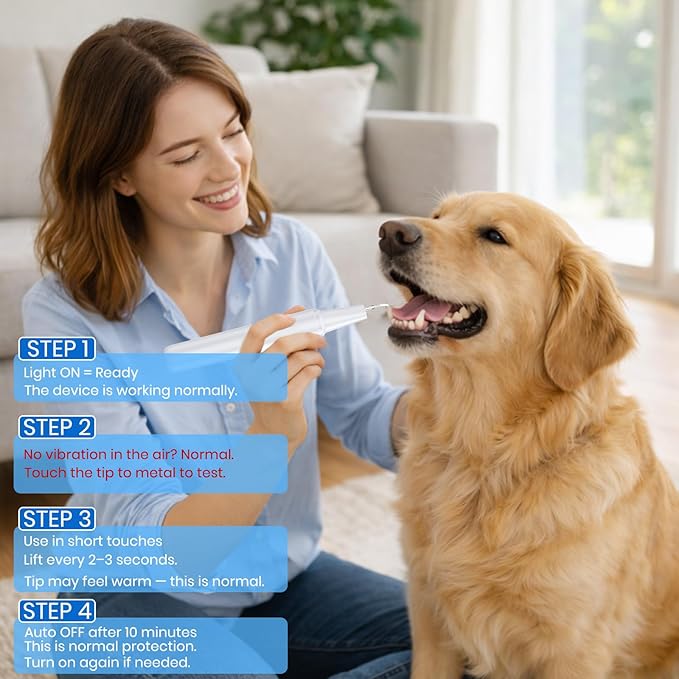 Dog Plaque Remover for Teeth, Pet Ultrasonic Cleaner with LED Light & Stand, 5 Modes, Pet Teeth Cleaning kit, Suitable for Dogs and Cats
