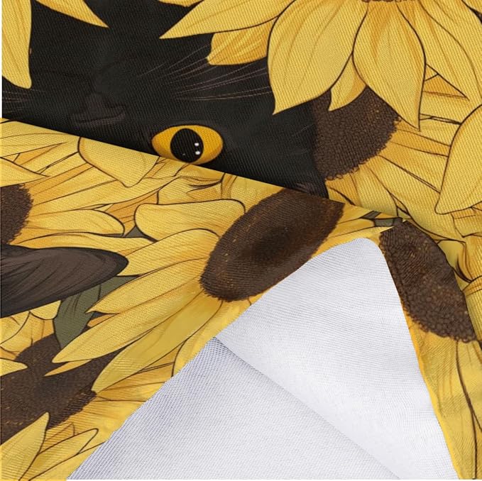 Animal Cat Plastic Bag Holder Yellow Sunflower Grocery Bag Storage Dispenser Washable Hanging Shopping Bags Carrier Reusable Wall Mount Trash Bag Organizer for Kitchen Pantry
