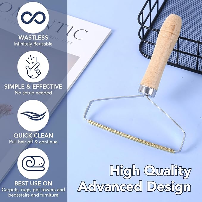 Pet Hair Remover,1-Pack Pet Hair Removal Tool, Multi-Surface Fur Removal Tool, Cat and Dog Hair Remover for Furniture, Couch, Carpet, Clothing and Bedding - Portable