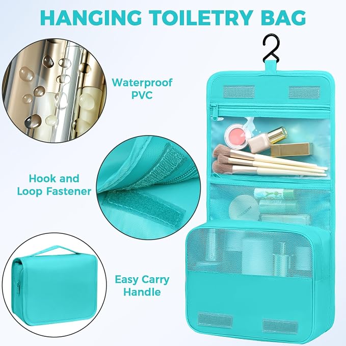 BAGAIL 9 Set Packing Cubes with Packing List Luggage Packing Organizers for Travel Accessories (Blue Green)