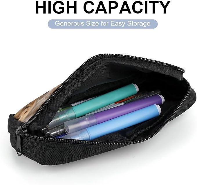Cute Pet Dogs Cute Aesthetic Pencil Case | Pen Bag for Women Big Capacity Pencil Pouch, Portable Makeup & Stationery Organizer for Office Travel