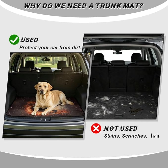 Universal Car Trunk Mat Black Horse Cargo Liners All Weather Trunk Protection Cargo Liner Rear Trunk Liner Floor Mats for Most Cars SUV Vehicles