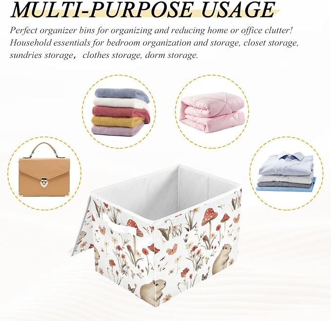 Aesthetic Capybara White Storage Containers Containers For Storage With Lid for Shoe Shelves