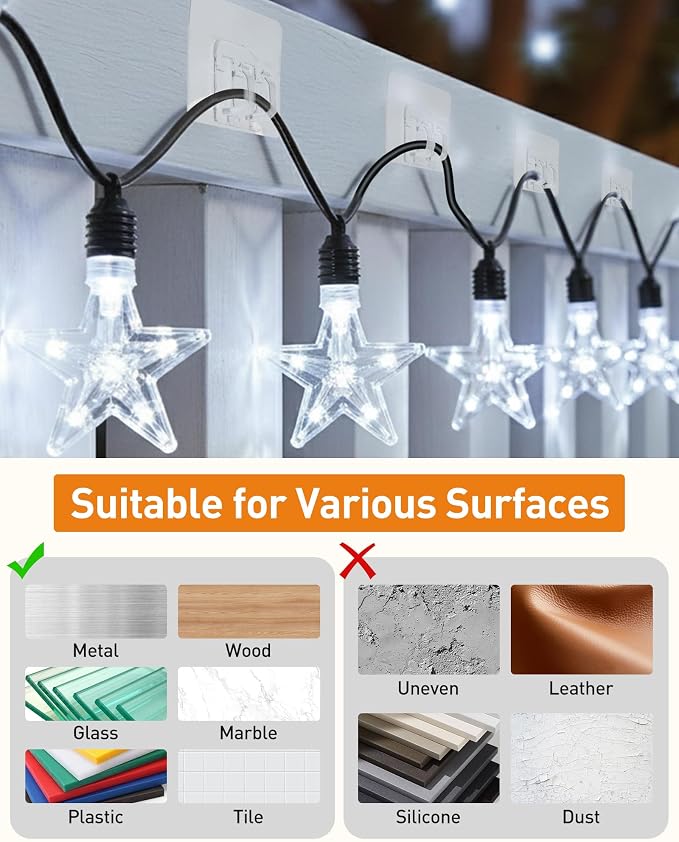 Cable Sleeve and Hooks for Outdoor String Lights Clips