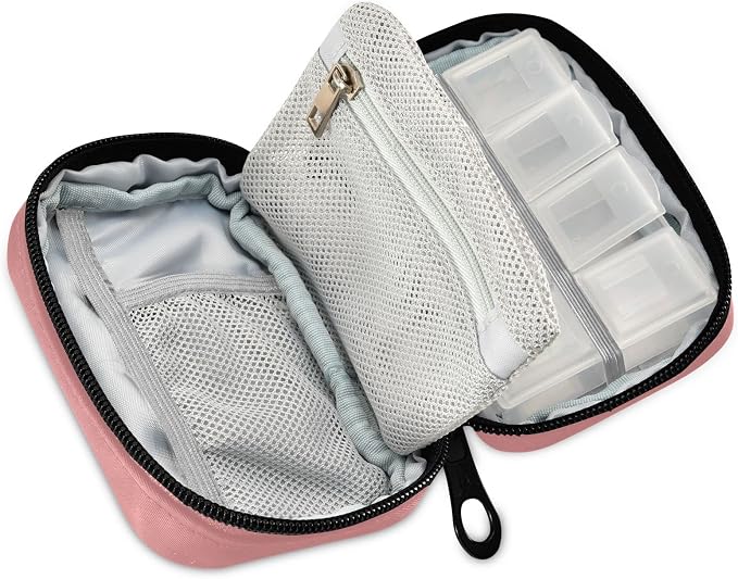 Pill Organizer Pill Character Pill Box 7 Day Pill Case Bag Travel Pill Organizer Bag with Zipper Portable Weekly Case Compact Size for Vitamin Supplement Holder