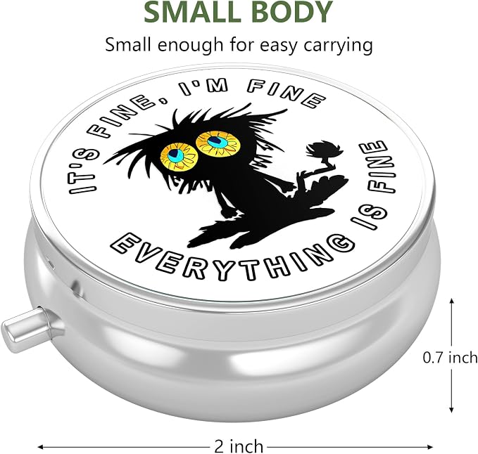 Pill Box, Small Pill Case for Purse & Pocket, Travel Medicine Organizer | Cute Travel Medicine Organizer, Portable Medicine Container Holder to Hold Vitamins, Medication, Fish Oil & Supplement