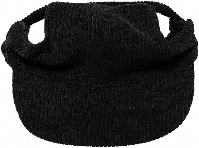 Corduroy Dog Baseball Cap, Breathable Sun Visor Hat with Ear Openings and Adjustable Chin Strap, Solid Color Outdoor Pet Hat for Small Medium Large Dogs