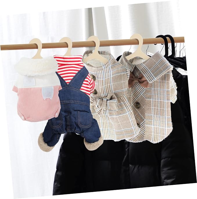 Toyvian 40Pcs Pet Clothes Hangers for Small Pets Lightweight Dog Clothing Racks Neat Organizers for Cat Apparel Closet Storage