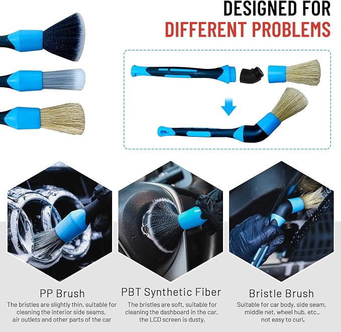 2 Pack Wall-mounted Spray Bottle Holder with Bottle and Brushes | Garage Bottle Organizer for Car Cleaning Detailing Tools,Abrasive Material Hanging Rail Car Beauty Shop Accessory