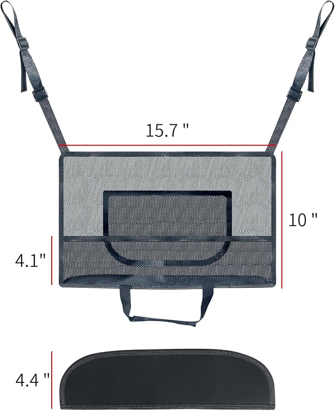 Car Net Pocket Handbag Holder Between Seats Universal Seat Back Storage Mesh Bag for Phone Purse and Smaller Items Barrier of Pet Kids, Black