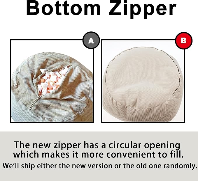 LPMOERA Stuffed Animal Storage Soft Bean Bag Cover No Filler Cream White | Skin-Friendly,Portable,Wide Easy-Load Opening,Hidden Zipper,Decorative Organizer