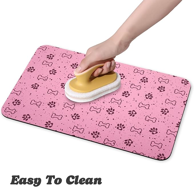 Dog Food Mats,Cat Absorbent Water Bowl Feeding Mats Pet Placemats for Food and Water Spot 16 * 24 inch