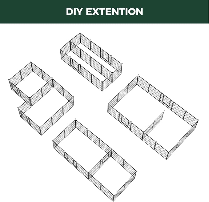FXW Rollick Dog Playpen with Divider Connectors, 32" H, 16 Panels | Heavy-Duty & Easy setup Play Area, Two-Zone Layout, Indoor & Yard, For Small & Medium Dogs, Patented