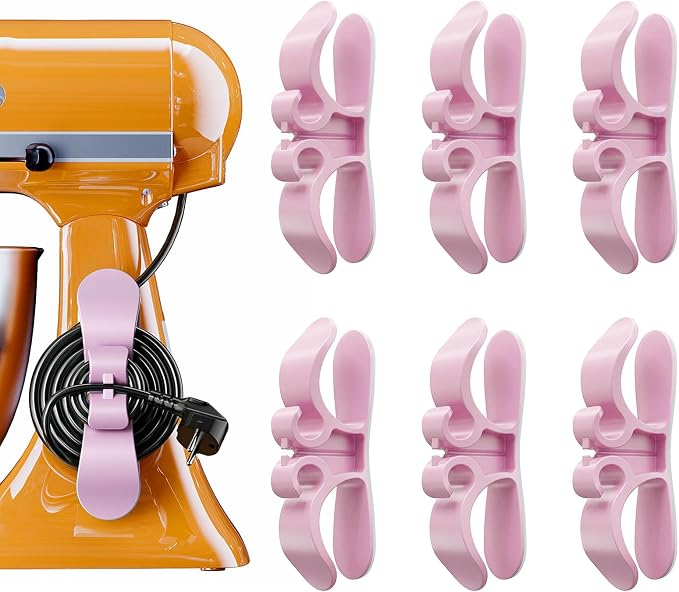 6PCS Cord Organizer for Appliances, Upgraded Kitchen Appliance Cord Organizer Stick On Appliance Wire Organizer Wire Holder for Kitchen Appliances Mixers, Coffee Maker, Pressure Cooker & Microwaves