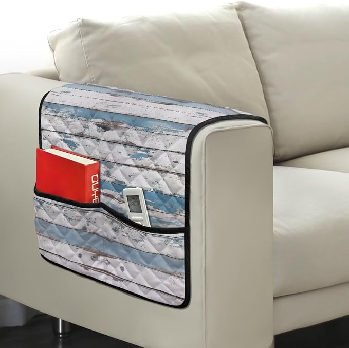 Sofa Arm Covers Stretch Armrest Covers Washable Couch Arm Cover Stains Resistant Recliner Arm Cover Anti-Slip Armrest Slipcovers Furniture Protector Wood