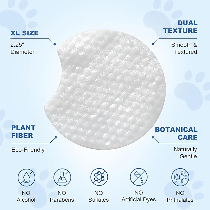 Dog Wrinkle Wipes for Bulldogs & Skin Folds – Gentle Pet Cleaning Wipes for Dogs & Cats, Remove Dirt, Odor & Build-Up from Wrinkles, Tail Pockets & Paws – Alcohol-Free Plant-Based Formula
