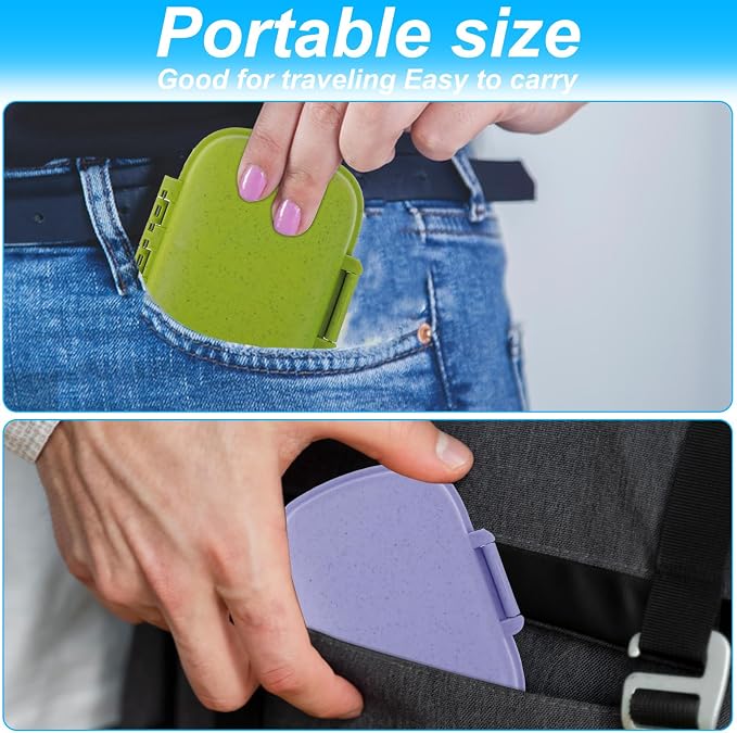 6 Pack Travel Pill Organizer 8 Compartments Portable Pill Case with Label Small Pill Container for Pocket Purse Medicine Storage Dispenser Waterproof Vitamin Holder Pill Supplement Case