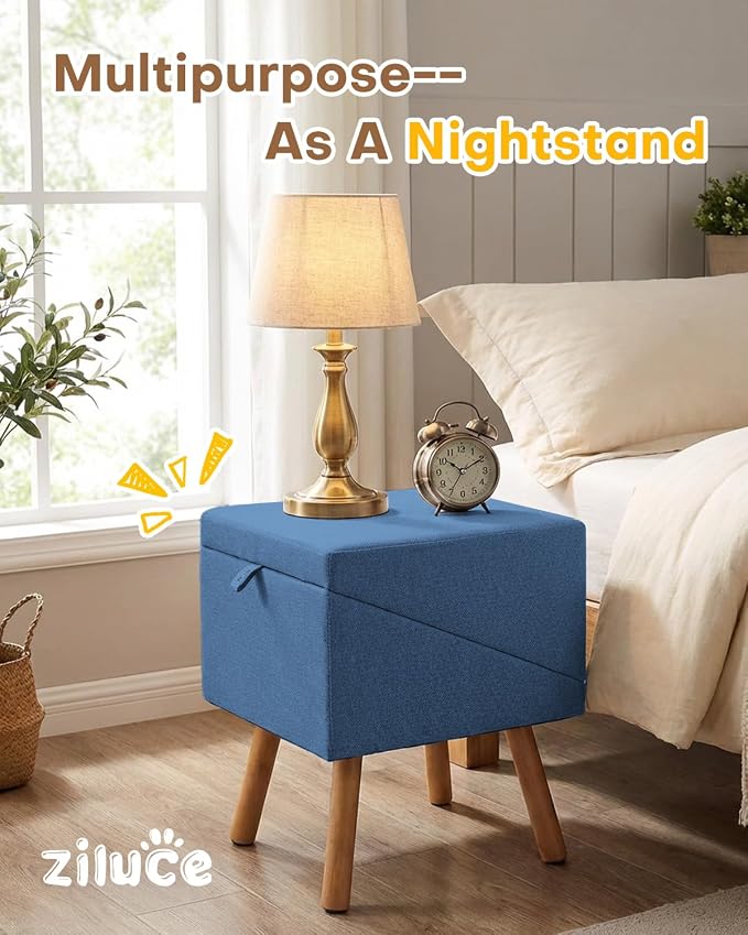 Dog Ramp for Bed & Couch, Dog Stairs 21.06 inches High for Large/Medium/Small Doggie, Foldable 2 in 1 Wooden Pet Steps for Puppy Older and Injured Dogs, Split Ottoman Design, No-Slip Surface