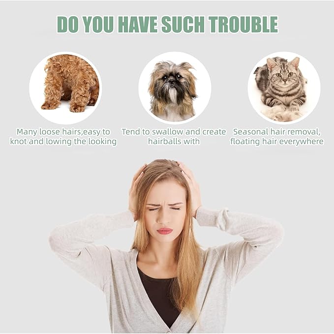 Slicker Brush for Dogs & Pet Comb,Grooming Brush for Thick,Fluffy,Shedding Fur on Dogs and Cats Soft,Gentle Pins for Grooming