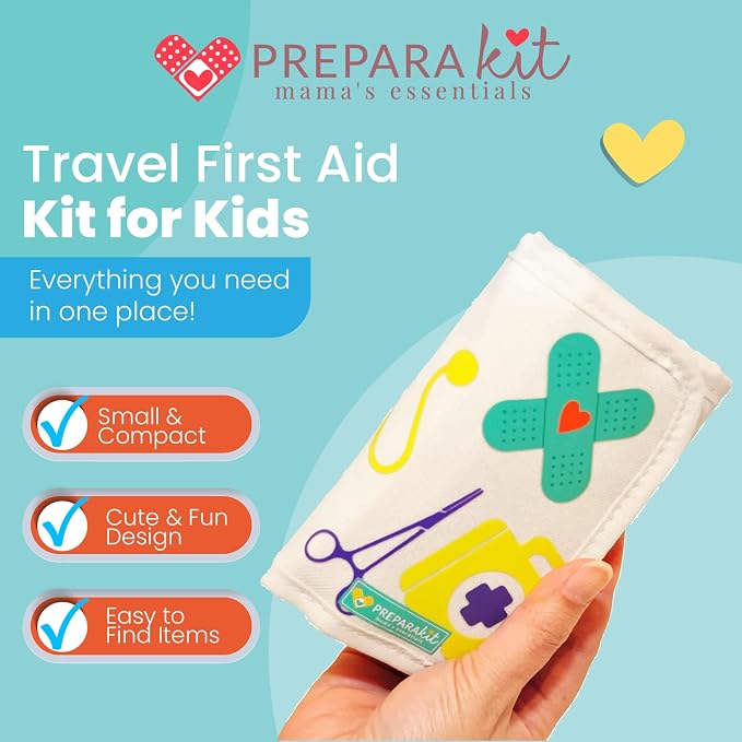 Kids First Aid Kit - 75-Piece Travel First Aid Kit for Toddlers and Babies, TSA Approved, Latex Free, Fits Diaper Bag, Backpack, Purse or Car, Designed by a Mom and Nurse (Kid Joy)