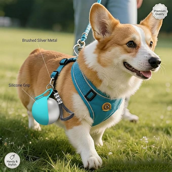 2026 NEW 2-in-1 Portable Dog Water Bottle for Small Dogs - Leak-Proof & Compact Dog Travel, Foldable Pet Water Bottle for Small Dog Walking, Hiking & Travel (Blue+Print)