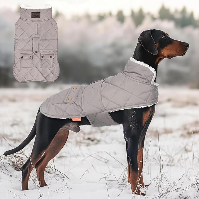 KYEESE Waterproof & Windproof Dog Coat for Medium Large Dogs Puffer Jacket