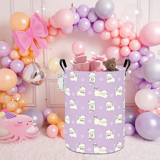 Cat Storage Bin Foldable Nursery Organizer Basket | Foldable with Waterproof PE Coating Organizer Bin for Kids Boys and Girls,Office,Bedroom,Clothes