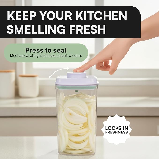 Bop Top Airtight Food Storage Containers | Pop-Top Lid | 8 Cups / 67 Oz | kitchen canister set, for flour, sugar, snacks, pasta, baking